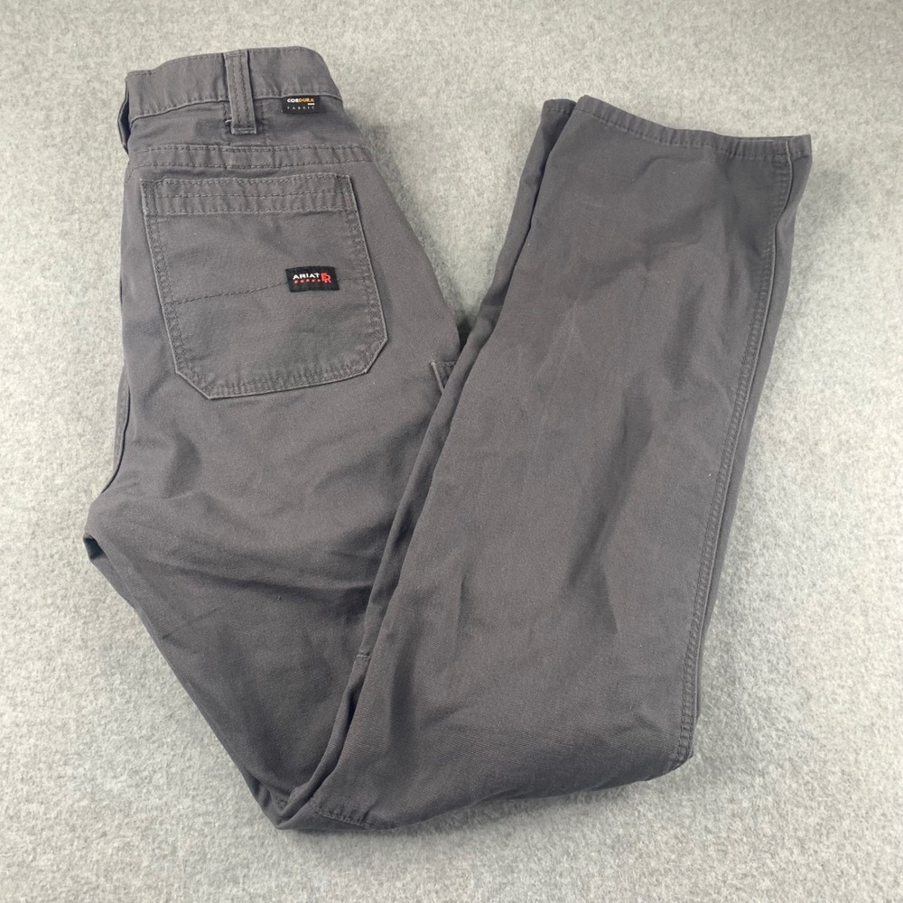 Ariat M5 Straight Leg Pants Mens 33x38 Grey FR Cordura Canvas Workwear frm